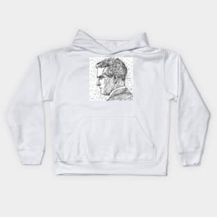 F. SCOTT FITZGERALD - pencil portrait Kids Hoodie